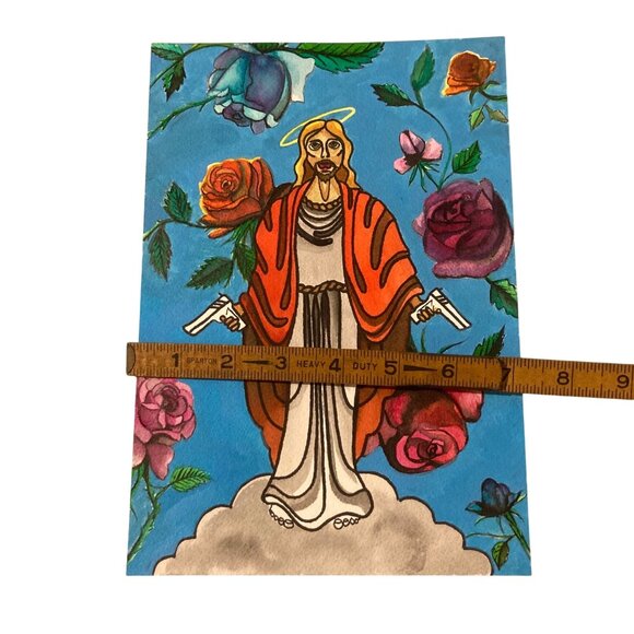 Jesus With Guns & Roses Tattoo Art Painting - Picture 5 of 5